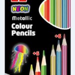 KREDKI OŁÓWKOWE KEYROAD NEON-METALICZNE 12SZT