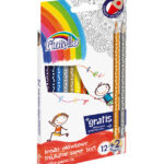 KREDKI OŁÓWKOWE TRÓJKĄTNE 12 szt+ 2 SUPER SOFT