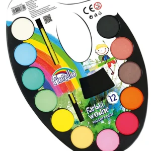 Farby wodne FIORELLO  na paletce 12 kolorów