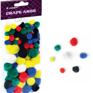 Pompony FANDY kolorowy mix 78szt