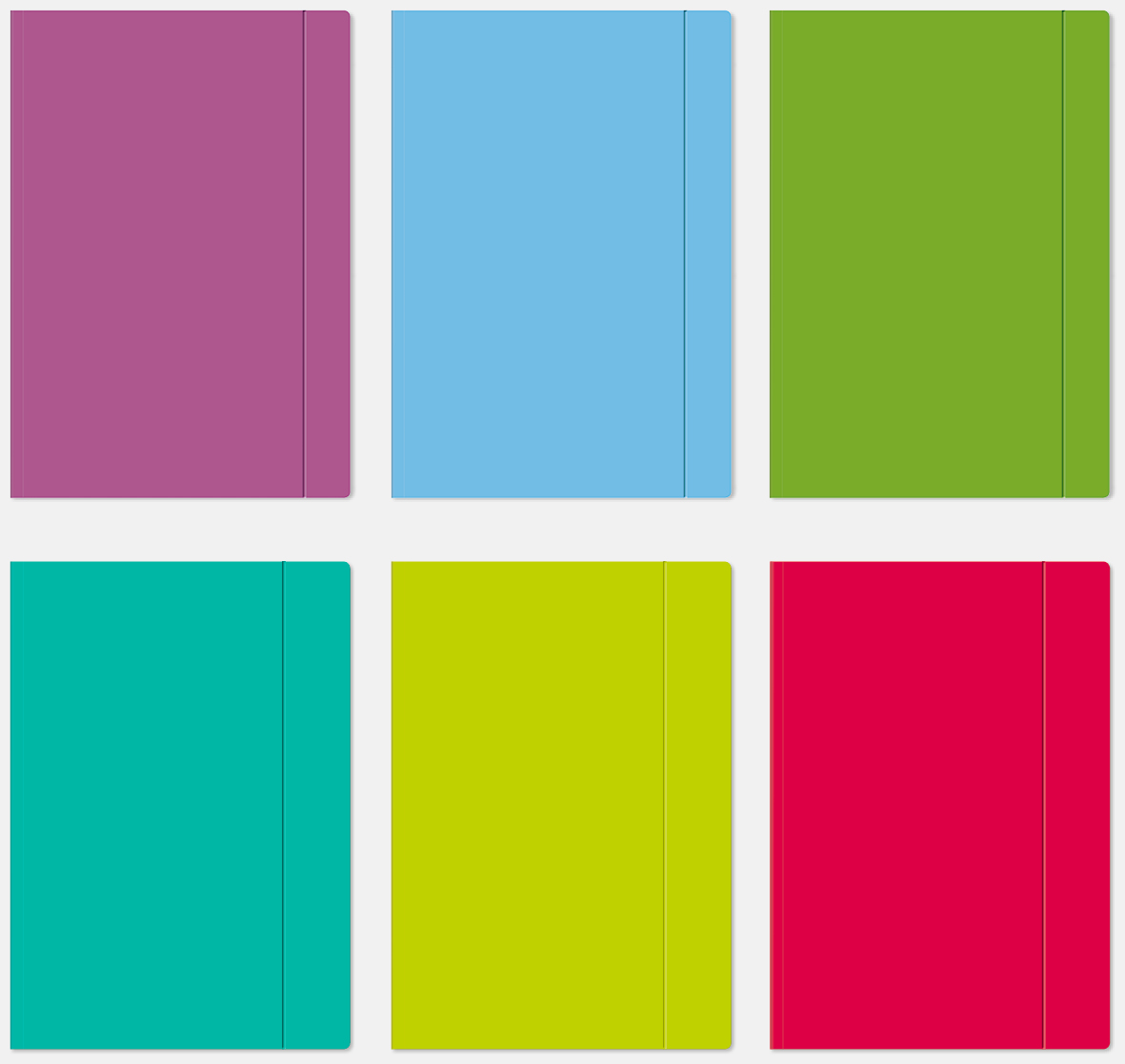 Teczka na gumkę A4 INTERDRUK mix kolorów fluo