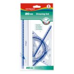 ZESTAW GEOM.KEYROAD,PLASTIKOWY,LIN.20CM,2XEK.18