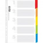 PRZEKŁADKI KARTONOWE A4 5 KARTEK MIX KOLOR