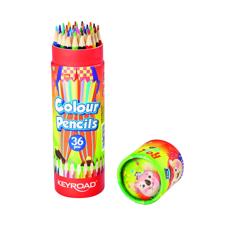 KREDKI OŁÓWKOWE KEYROAD 36SZT W TUBIE MIX KOLOR