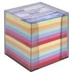 Kostka DONAU nieklejona, w pudełku, 95x95x95mm, ok. 800 kart., neon, mix kolorów