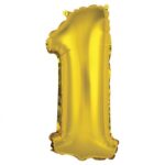 Balon foliowy "Cyfra 1", złota, 35 cm