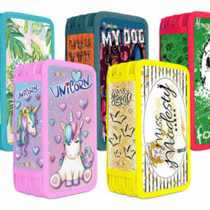 Piórnik szkolny 3 komory bez wyposażenia GIMBO