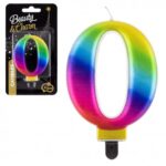 Świeczka B&C cyferka 0, Galaxy, 8,0 cm