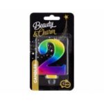 Świeczka B&C cyferka 2, Galaxy, 8,0 cm