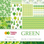 Blok z motywami GREEN 80g,A4, 15ark, 30 motyw