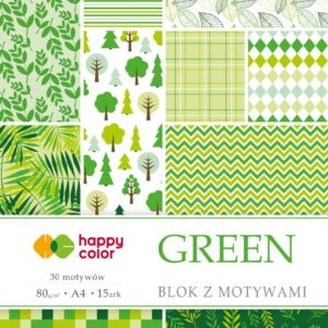 Blok z motywami GREEN 80g,A4, 15ark, 30 motyw