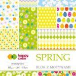Blok z motywami SPRING 80g,A4, 15ark, 30 motyw