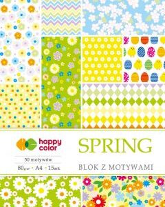Blok z motywami SPRING 80g,A4, 15ark, 30 motyw
