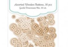 GUZIKI DREWNIANE MIX, 30 SZT., NATURALNE