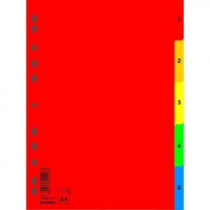 PRZEKŁADKI PP A4 1-5 5 KARTEK MIX KOLOR