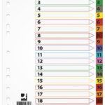 PRZEKŁADKI KARTONOWE A4 1-20 20 KARTEK  Q-CONNECT