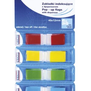 ZAKŁADKI INDEKSUJĄCE PP, 45X12MM, 4X35K, MIX KOLOR