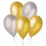 Balony GM90 metal 10" - złote i srebrne/ 50 szt.
