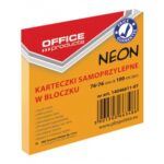 KARTECZKI SAMOPRZYLEPNE 7,6X7,6 100K NEON POMARAŃ