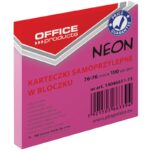 KARTECZKI SAMOPRZYLEPNE 7,6X7,6 100K NEON RÓŻOWY