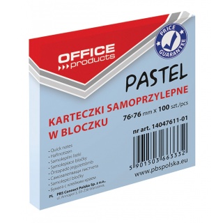KARTECZKI SAMOPRZYLEPNE 76x76mm BLOCZEK 100K PASTEL NIEBIES