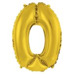Balon foliowy "Cyfra 0", złota, 35 cm