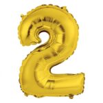 Balon foliowy "Cyfra 2", złota, 35 cm