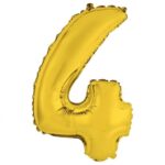 Balon foliowy "Cyfra 4", złota, 35 cm