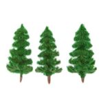 CHOINKI DEKORACYJNE 6 CM, 3 SZT. ZIELONE