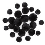 POMPONY AKRYLOWE MIX CZARNE, 24 SZT.