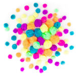 POMPONY AKRYLOWE MIX NEON, 78 SZT.