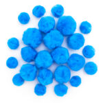 POMPONY AKRYLOWE MIX NIEBIESKIE 24 SZT.