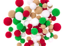 POMPONY PLUSZOWE MIX JOLLY CHRISTMAS, 80 SZT