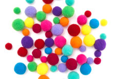 POMPONY PLUSZOWE MIX JUICY, 60 SZT