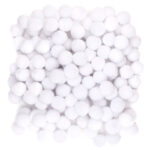 POMPONY POLIESTROWE 1 CM BIAŁE, 120 SZT.