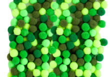 POMPONY POLIESTROWE 1 CM MIX ZIELONY, 120 SZT