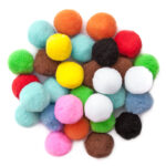 POMPONY POLIESTROWE 5 CM MIX, 30 SZT