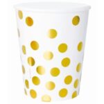 KUBEK PAP 270ML GROSZKI ZLO GO FOL OP6SZT