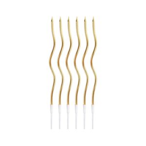 Świeczka B&C Świderki, metali złota, 16cm, 6szt