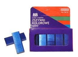 Zszywki kolorowe GRAND 24/6 niebieskie - obrazek 2