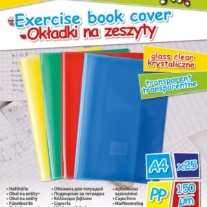 Okładka na zeszyt krystal A4 150um mix kolor GIMBO