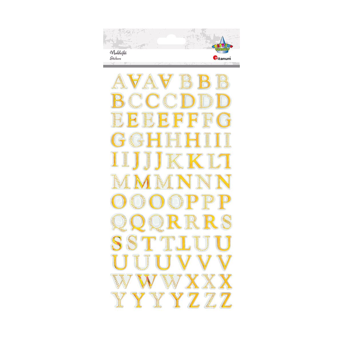 Naklejki alfabet zlote 165x325