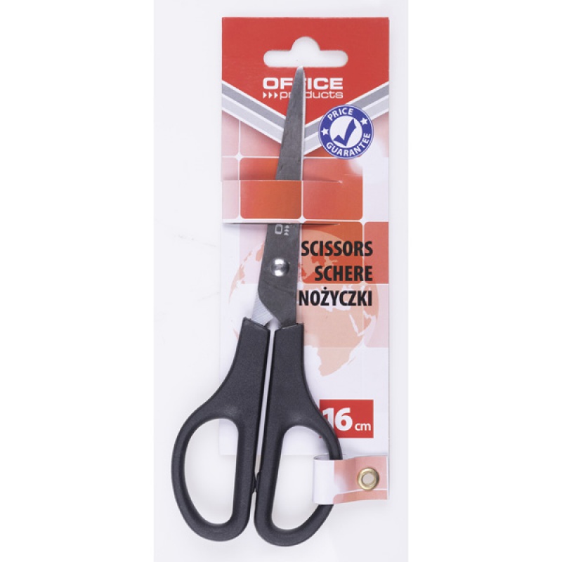 NOŻYCZKI BIUROWE OFFICE PRODUCT 16 CM CZARNE
