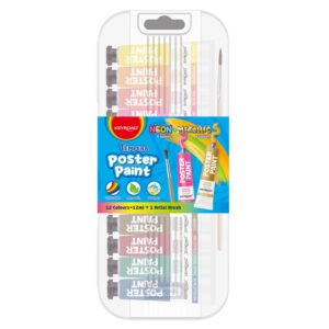 FARBY PLAKATOWE W TUBKACH 12X12 ML METALICZNE I NEONOWE