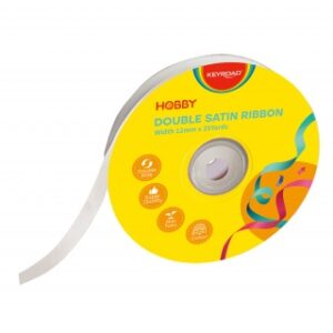 WSTĄŻKA SATYNOWA KEYROAD 12X22,6MM BIAŁA