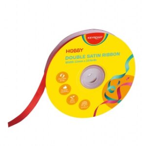 WSTĄŻKA SATYNOWA KEYROAD 12X22,6MM CZERWONA