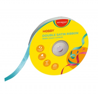 WSTĄŻKA SATYNOWA KEYROAD 12X22,6MM NIEBIE