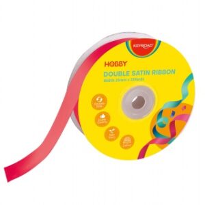 WSTĄŻKA SATYNOWA KEYROAD 25X22,6MM CZERWONA