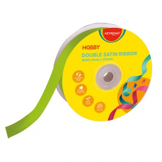 WSTĄŻKA SATYNOWA KEYROAD 25X22,6MM ZIELONA