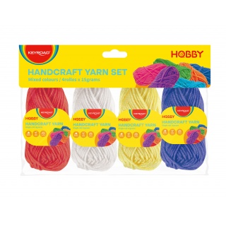 ZESTAW WŁÓCZEK KEYROAD 4X15G BIAL NIEB ZOL CZER